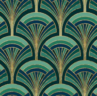 Emerald Retro Palm Deco tapet