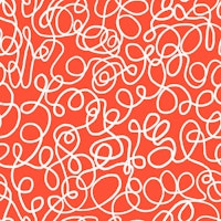 Loops and Knots Line Doodle White on Red tapete
