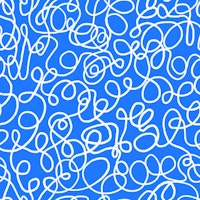 Loops and Knots Line Doodle White on Blue tapete