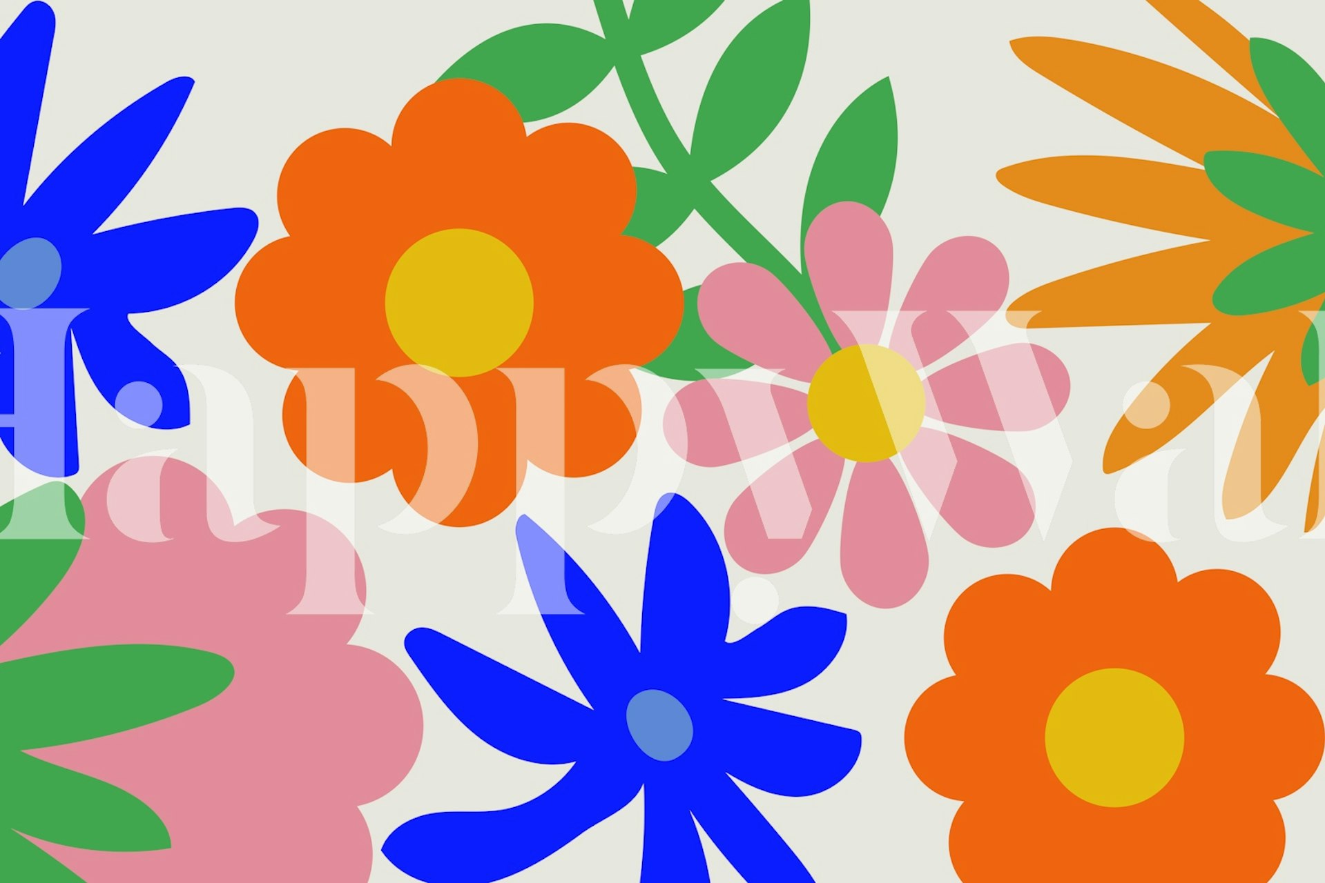 Värikäs kukkateippi huoneessa