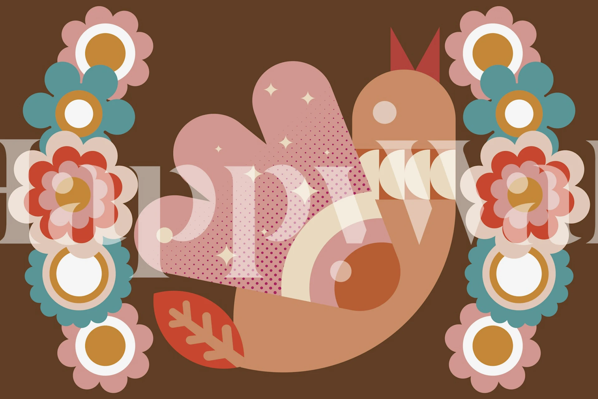 Fanciful Flora Fantasy wallpaper displayed in a room