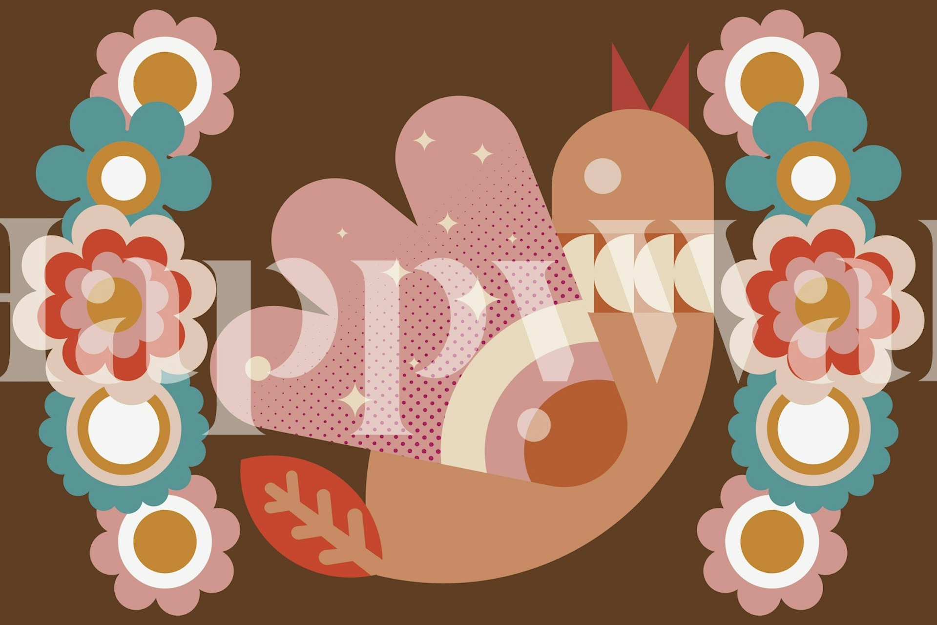 Fanciful Flora Fantasy wallpaper displayed in a room