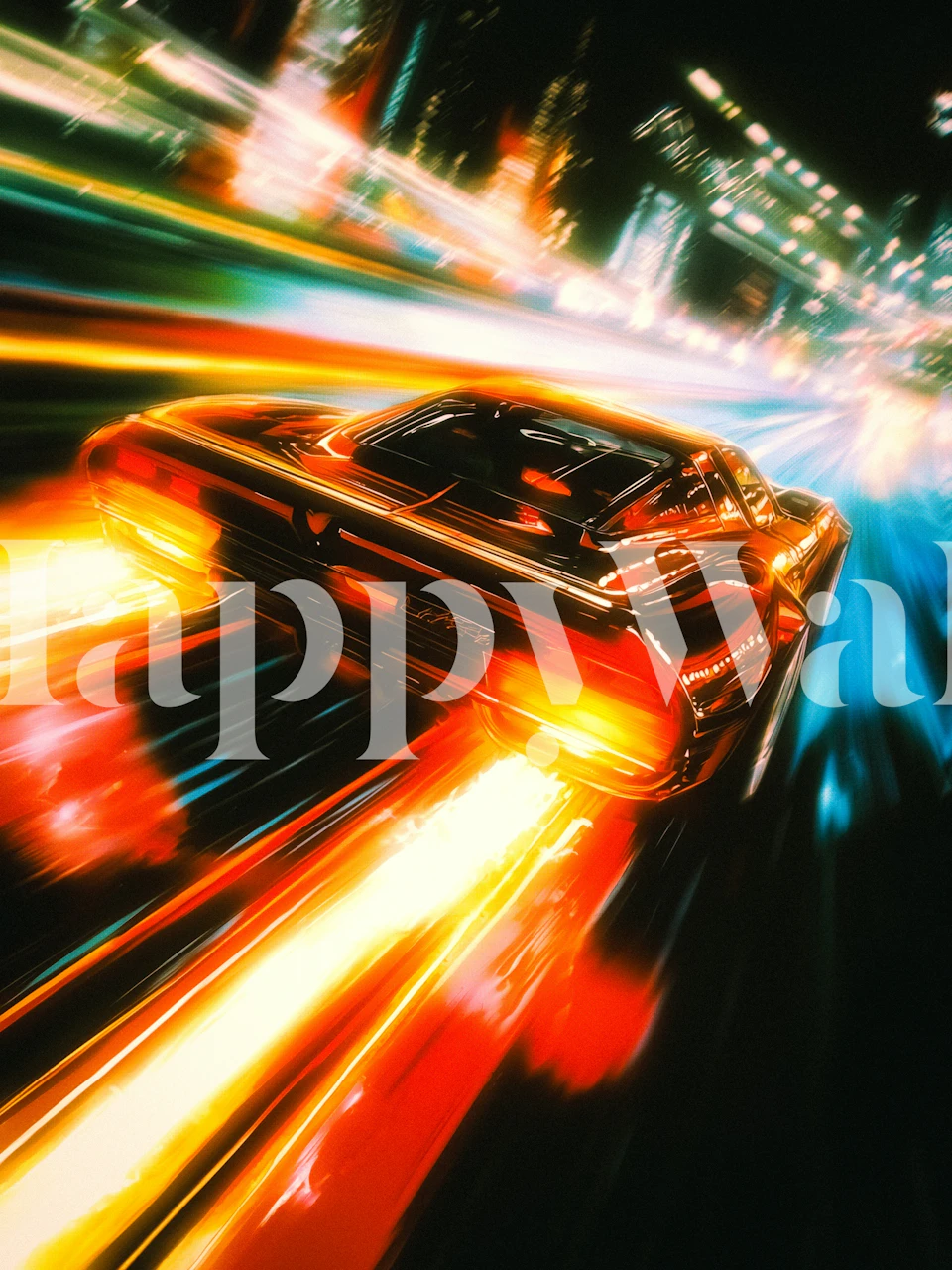 Neon speed rush pattern with vibrant colors and light trails wallpaper