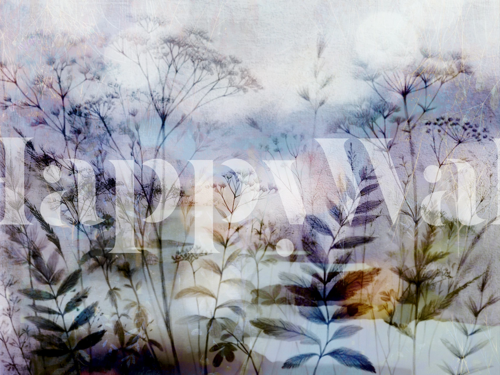 Delicate floral silhouettes in soft pastel colors botanical wallpaper