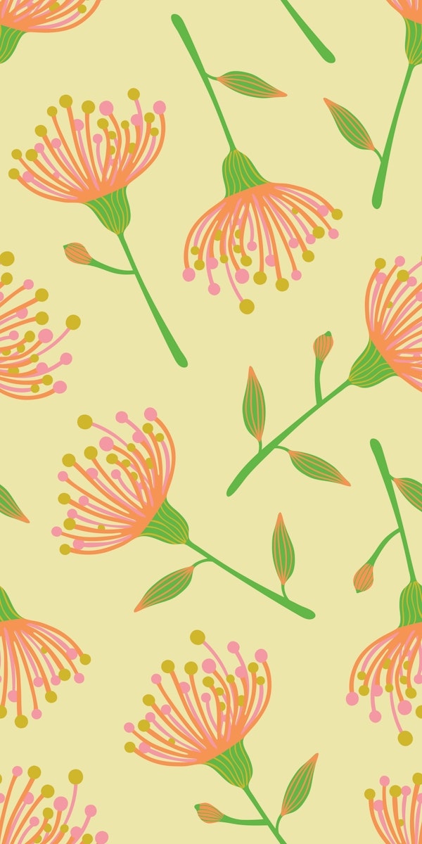 EUCALYPTUS TOSSED Floral Light Yellow Large