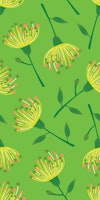 EUCALYPTUS TOSSED Floral Lime Green - Large papel pintado