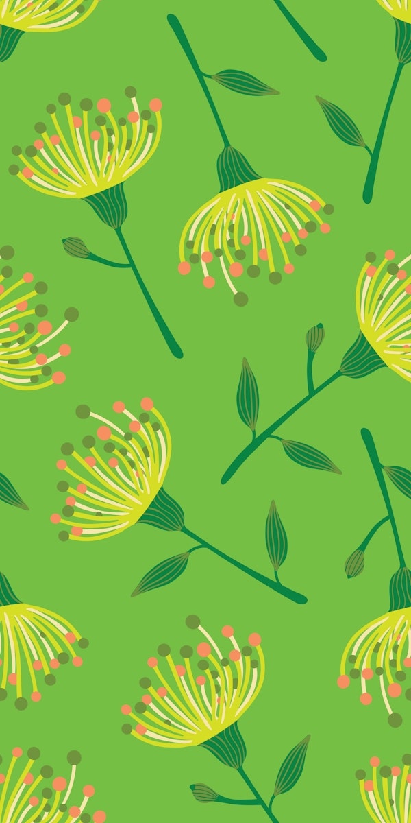 EUCALYPTUS TOSSED Floral Lime Green - Large