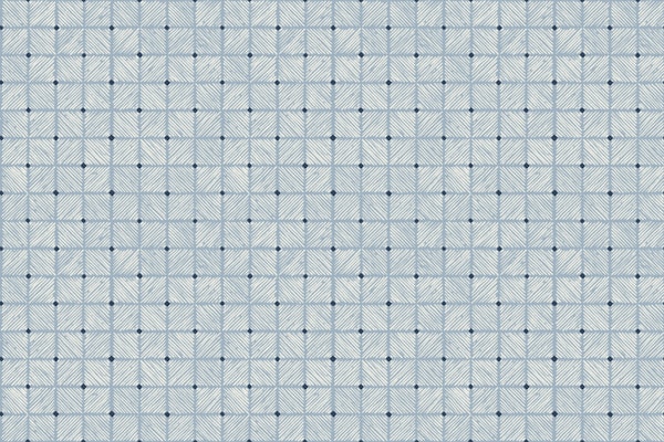 Block Print Geometric Tile in Celestial Blue