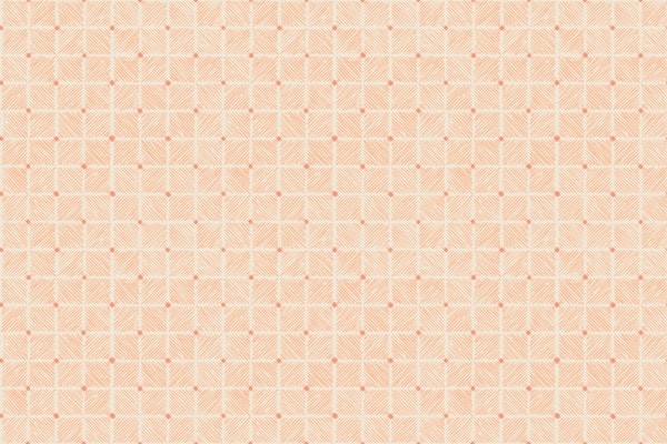 Block Print Geometric Tile in peach and cream