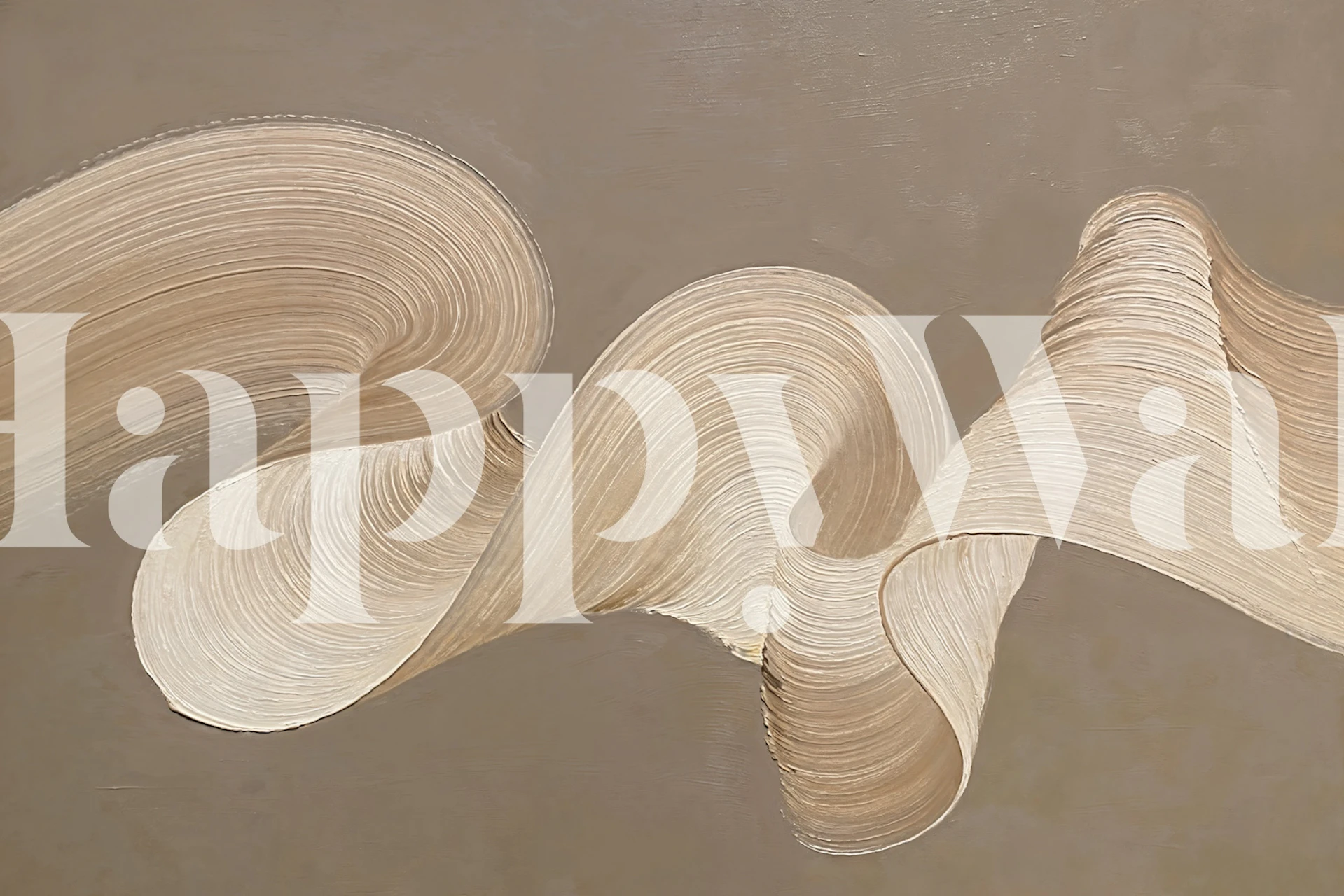 Carta da parati Abstract Monochrome Waves esposta in una stanza