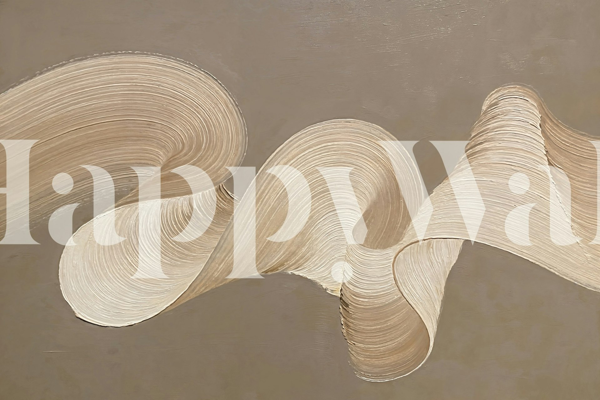 Papel pintado Abstract Monochrome Waves exhibido en una habitación