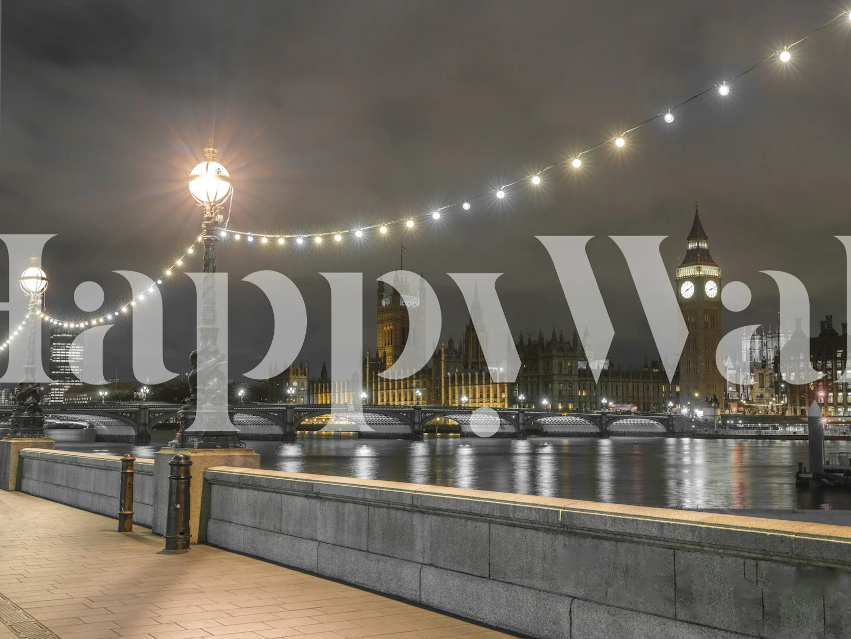 Evening at Thames Promenade wallpaper design
