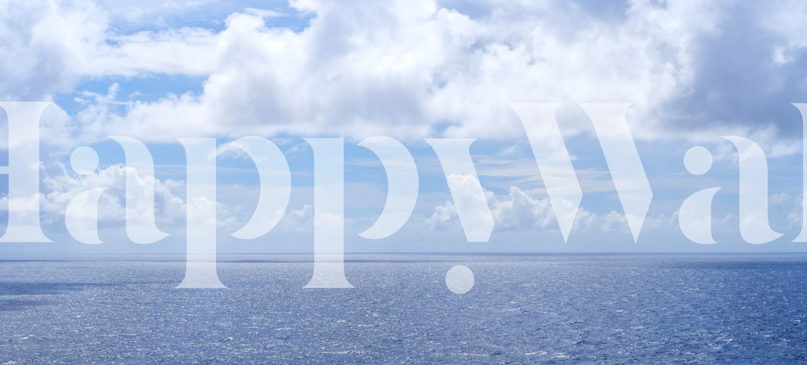 Calm ocean view with blue hues and clouds wallpaper