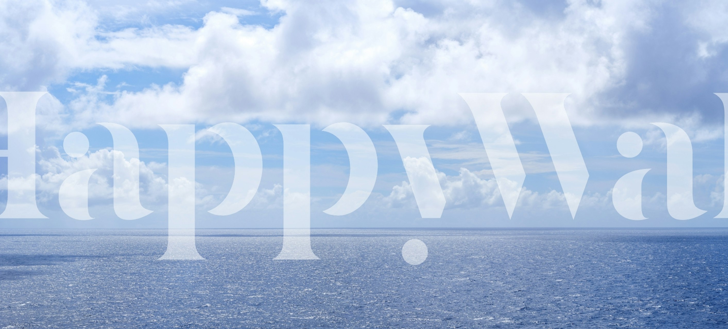 Calm ocean view with blue hues and clouds wallpaper