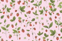Whimsical Wild Strawberries On Pink ταπετσαρία