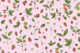 Whimsical Wild Strawberries On Pink