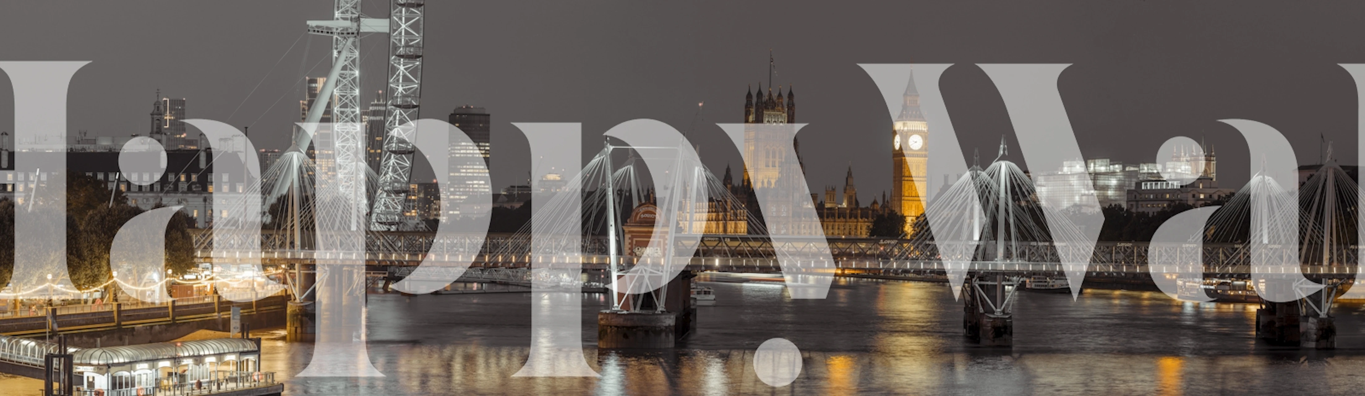 Evening in London City wallpaper in a room