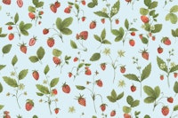 Whimsical Wild Strawberries On Blue ταπετσαρία