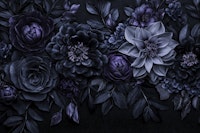 Moody Baroque Flowers Velveteen Vibes Blue carta da parati