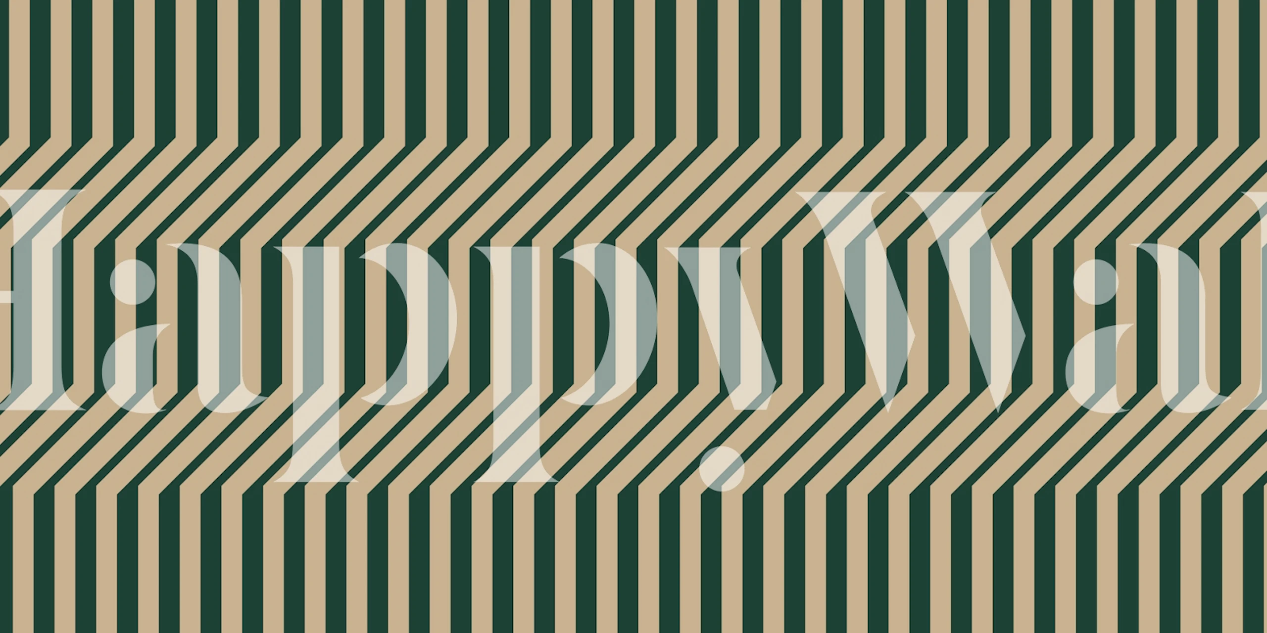 Stripes Mid Century Green wallpaper in a room