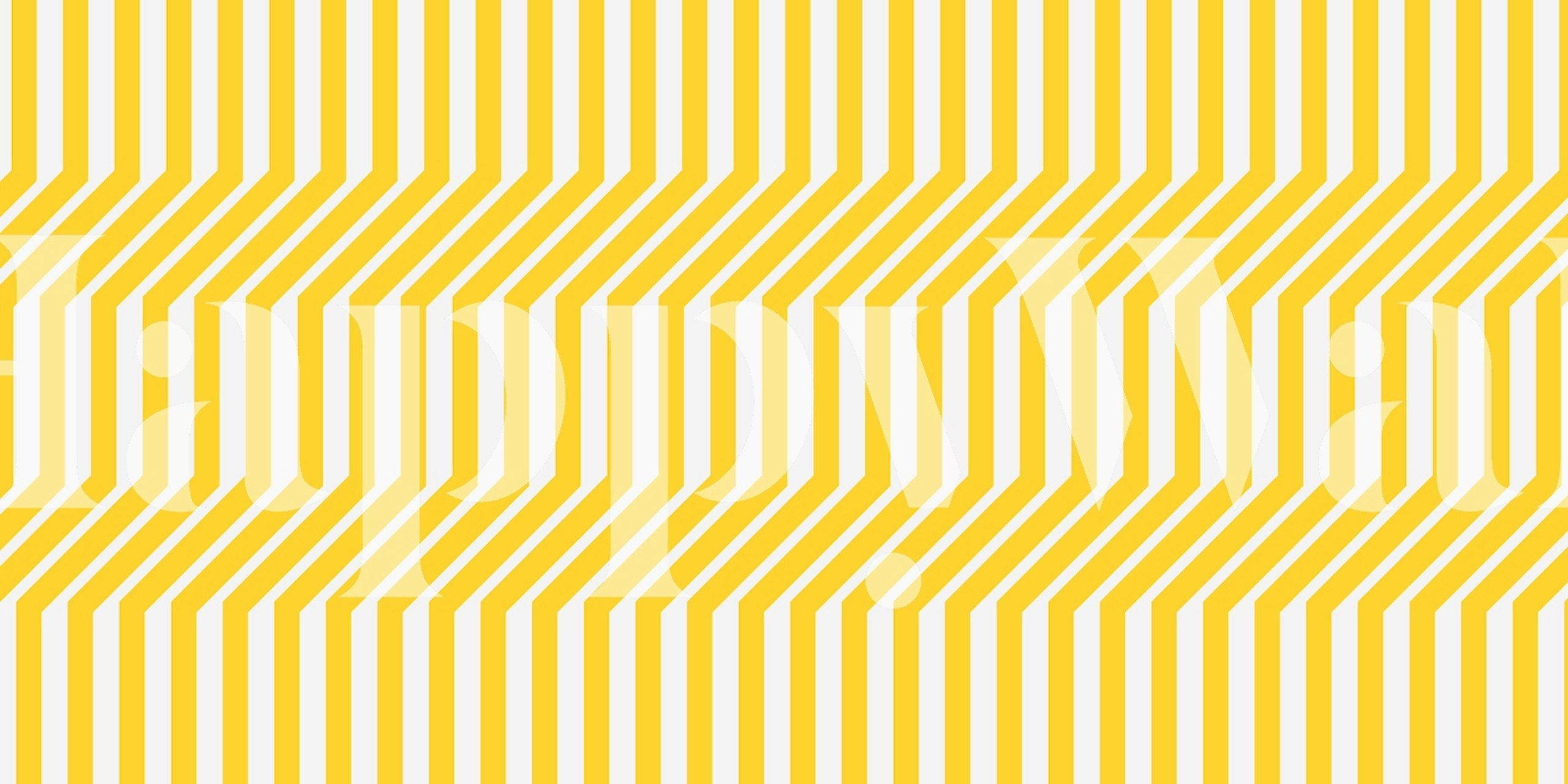 Stripes Mid Century Yellow wallpaper in a room