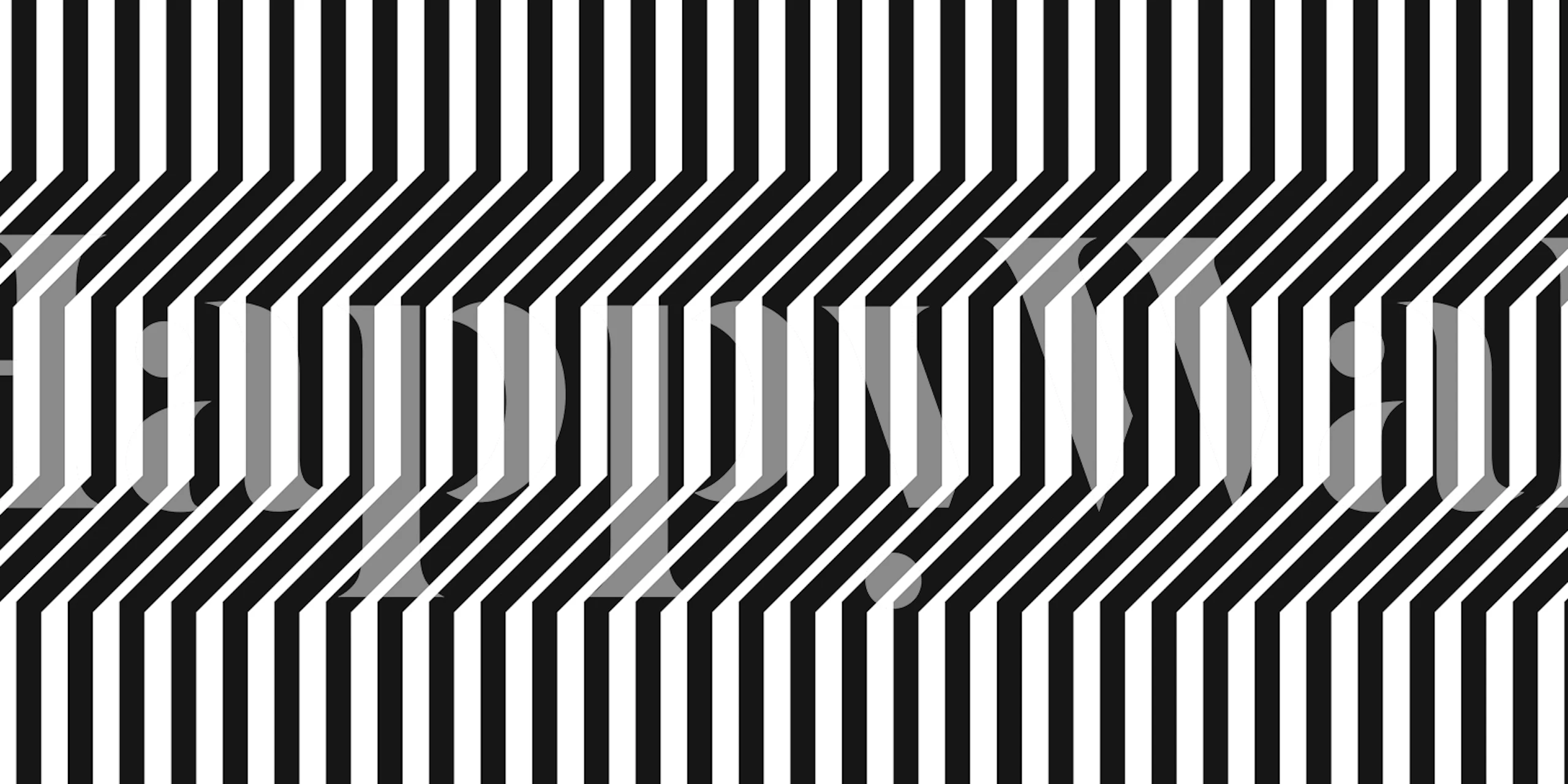 Stripes Mid Century Black behang in een kamer