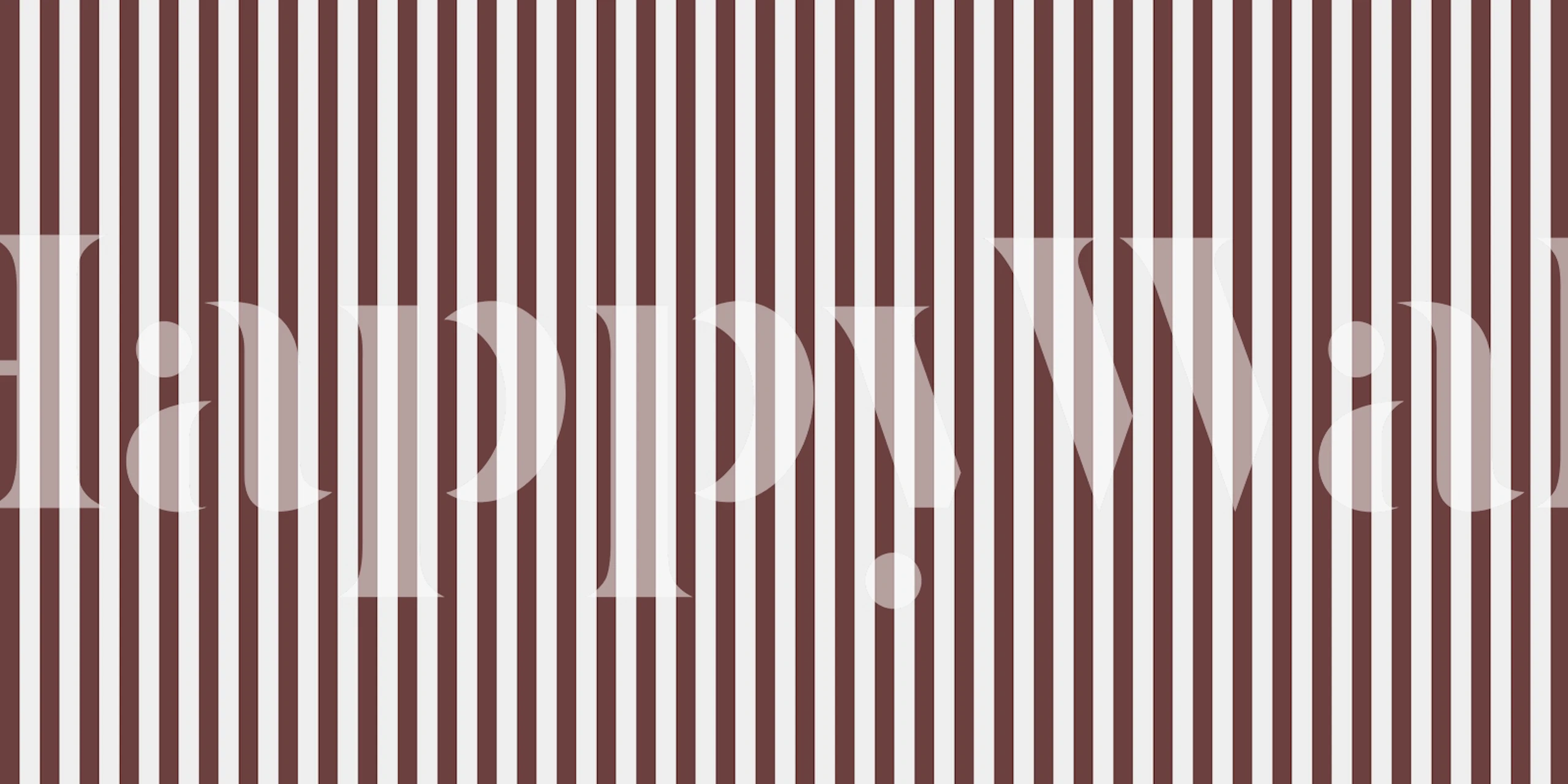 Mahogany and white striped wallpaper in Scandinavian style