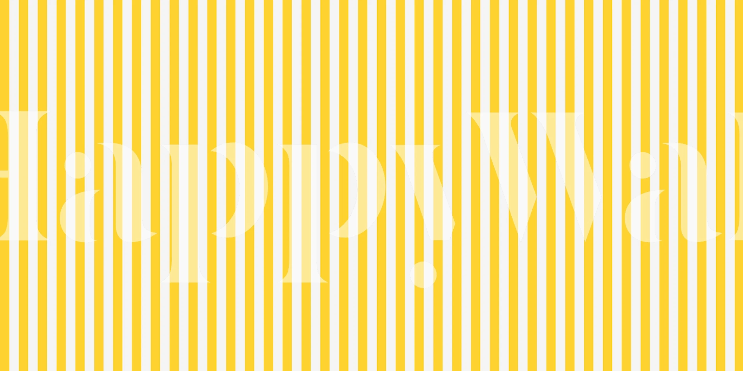 Yellow and white striped wallpaper in Scandinavian style