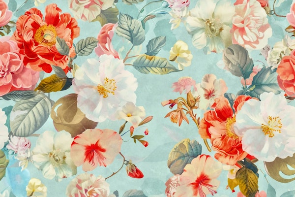 Neo Kitsch Pastel Retro Flowers