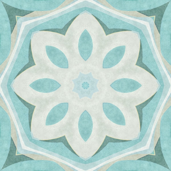 Retro Chic Tile Design Teal Turquoise Grey
