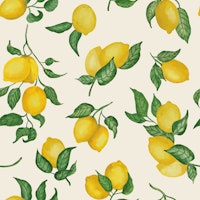 Lemons Gouache 6 Off White wallpaper