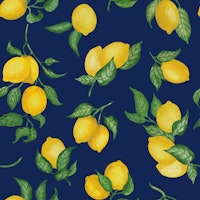 Lemons Gouache 23 Solid Navy wallpaper