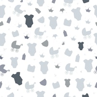 Baby symbol neutral grey colored pattern wallpaper