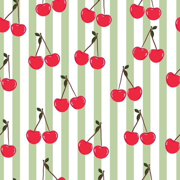 Green white stripe cherries