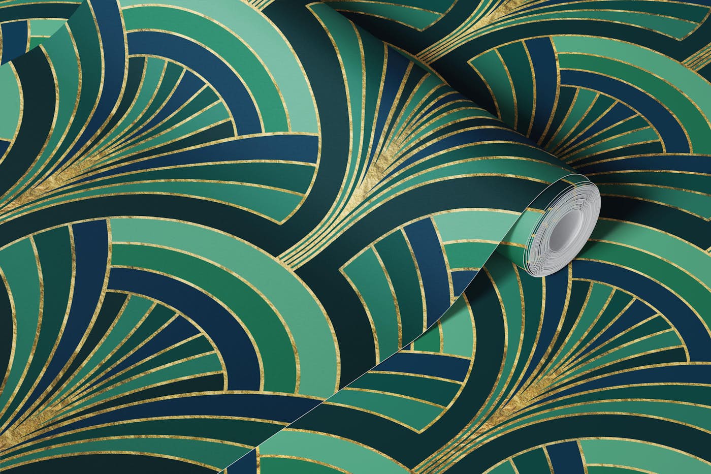 Emerald Deco Palm wallpaper roll