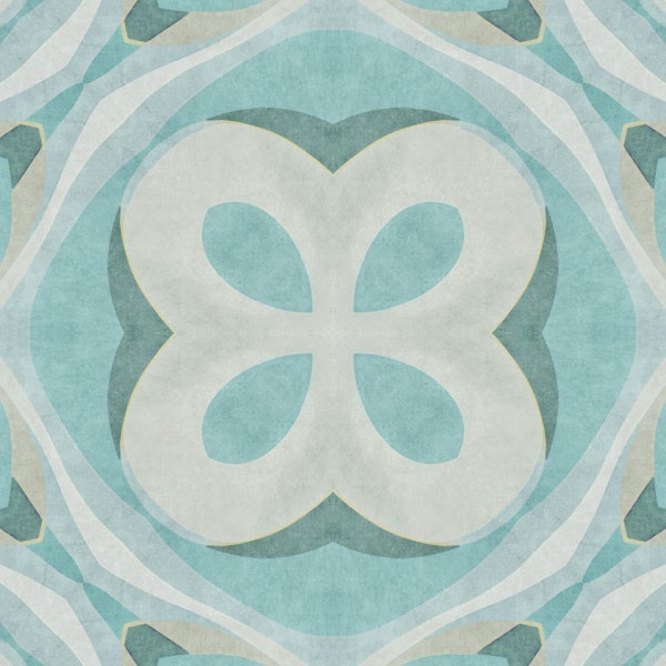 Retro Chic Tiles Teal Turquoise And Grey