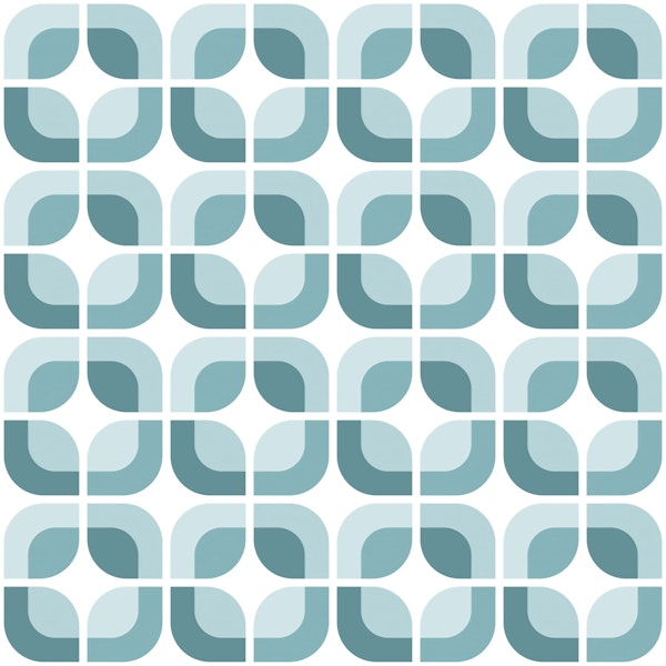 Turquoise Retro Cubes Pattern