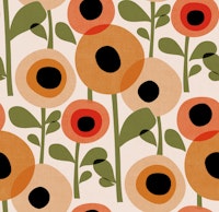 Mid Century Poppy Abstract papiers peint