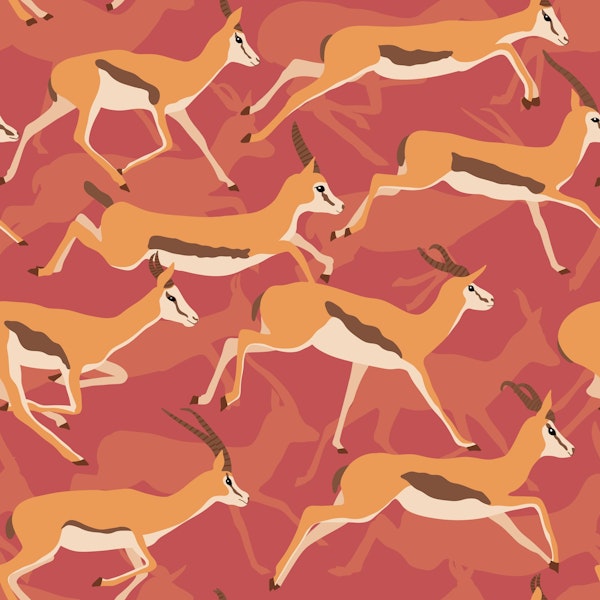 Running Gazelles on Bittersweet Shimmer Red