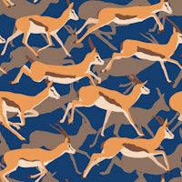 Running Gazelles on Dark Cerulean tapeta
