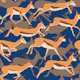 Running Gazelles on Dark Cerulean