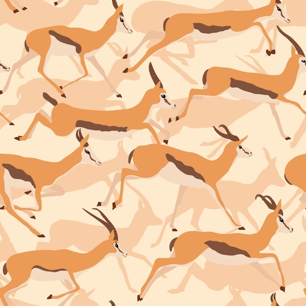 Running Gazelles on Flesh Pink
