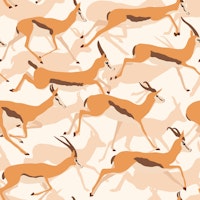 Running Gazelles on Seashell Pink ταπετσαρία