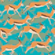 Running Gazelles on Robin Egg Blue