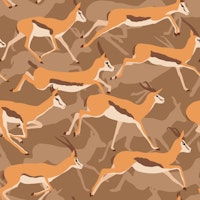 Running Gazelles on Misty Brown tapeta