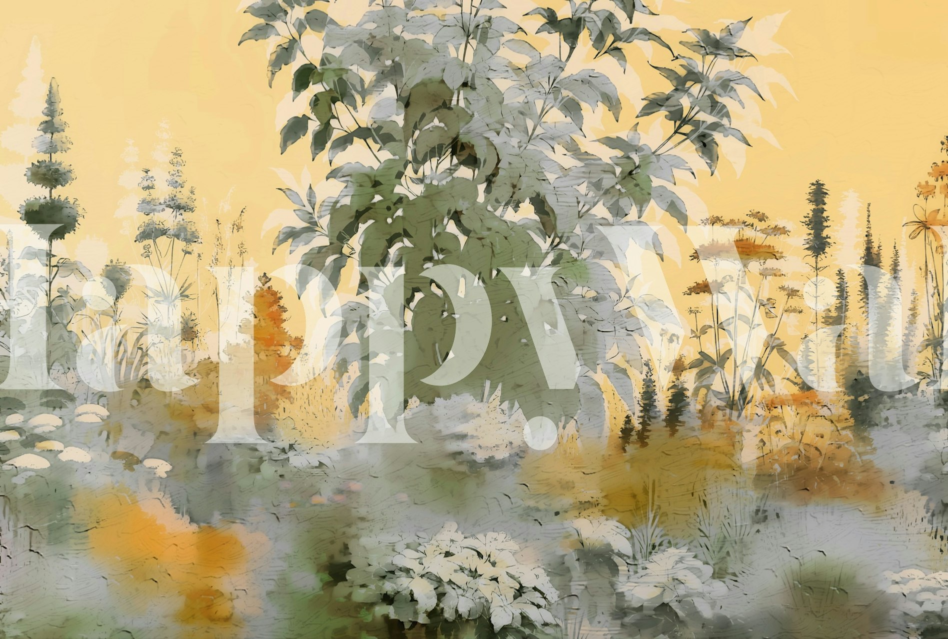 Sunset Garden Bliss tapetti huoneessa