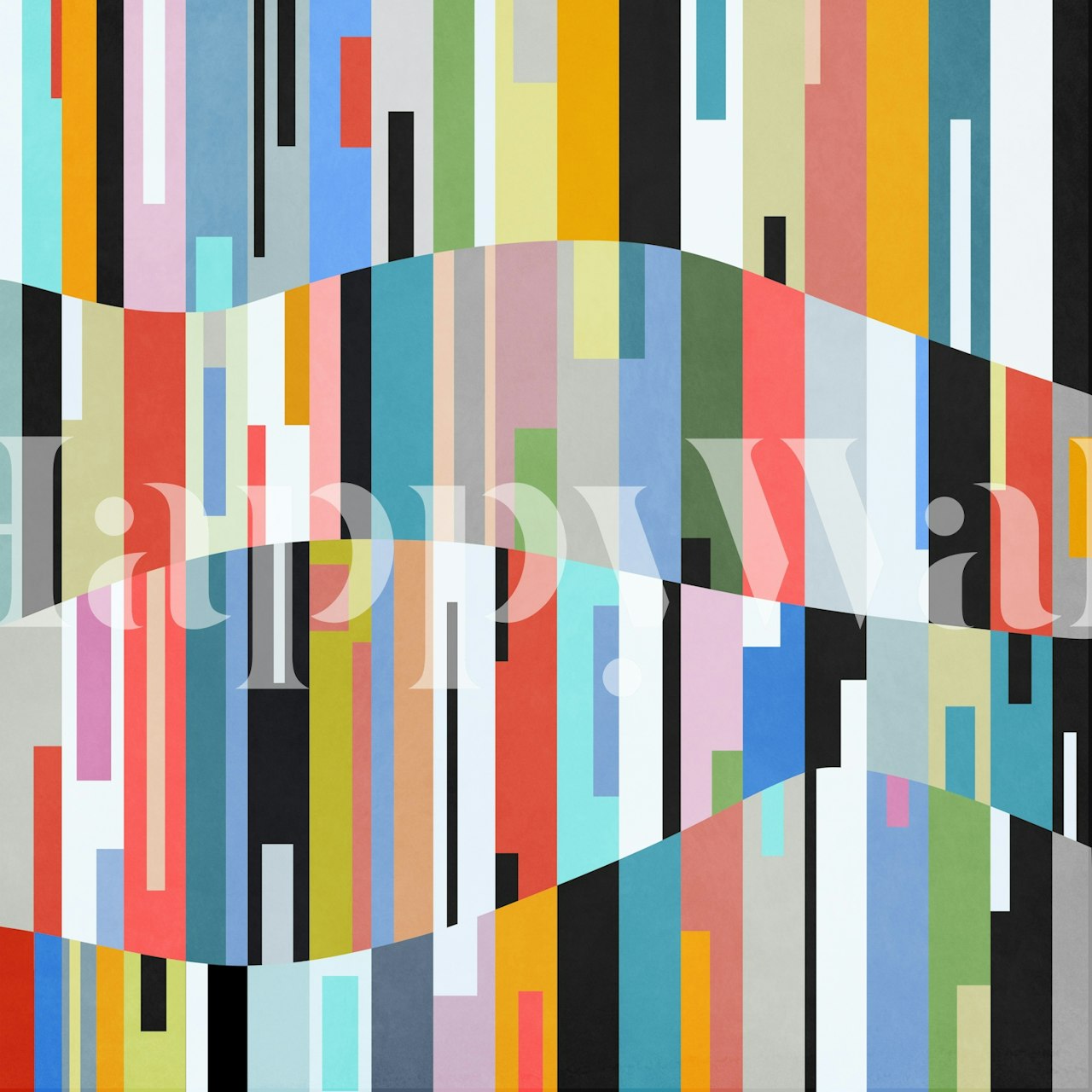 Colorful abstract linear pattern wallpaper