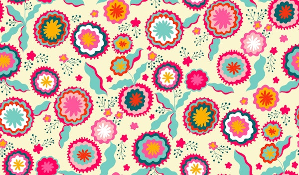 bright floral carpet