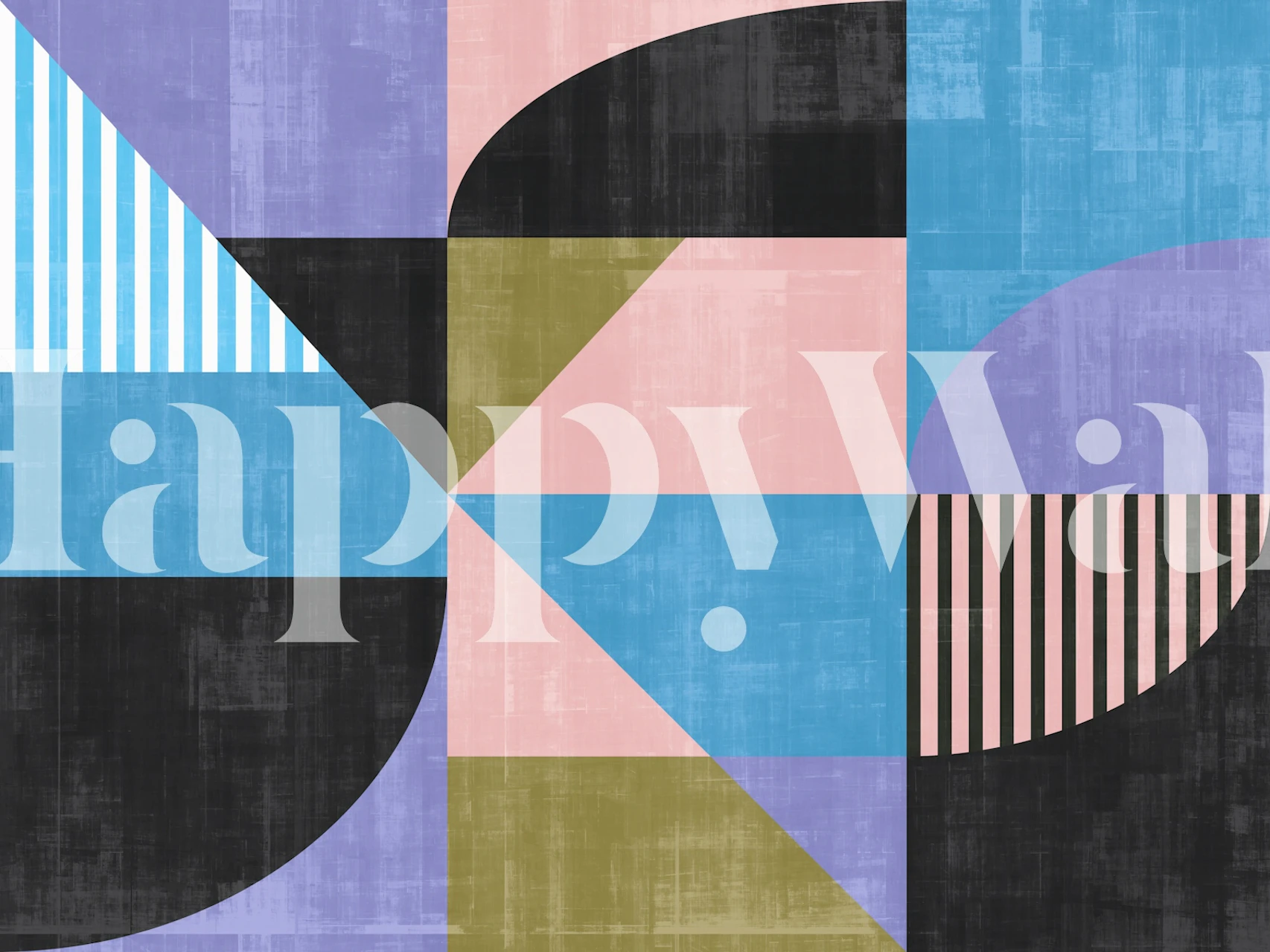 Carta da parati Retro Geometry Vibes in una stanza