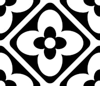 Black and White Geo Floral Tiles carta da parati